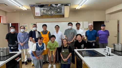 そば打ち教室の様子 集合写真